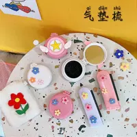 Кушон, мультяшная портативная расческа, в цветочек