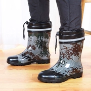 Giày đi mưa nam ống mưa ủng chống nước giày chống trượt giày cao su giày nhà bếp giày công sở cộng với nhung ấm áp đôi giày cao cổ