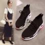 Harajuku Đường chụp cao-top sneakers nữ Hàn Quốc phiên bản của ulzzang hoang dã ins siêu lửa đan vớ đàn hồi giày phụ nữ giày the thao nữ 2021