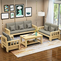Tất cả rắn sofa gỗ kết hợp của ba nhỏ căn hộ phòng khách góc sofa hiện đại nhỏ gọn gỗ thông vải nội thất - Ghế sô pha bộ ghế sofa