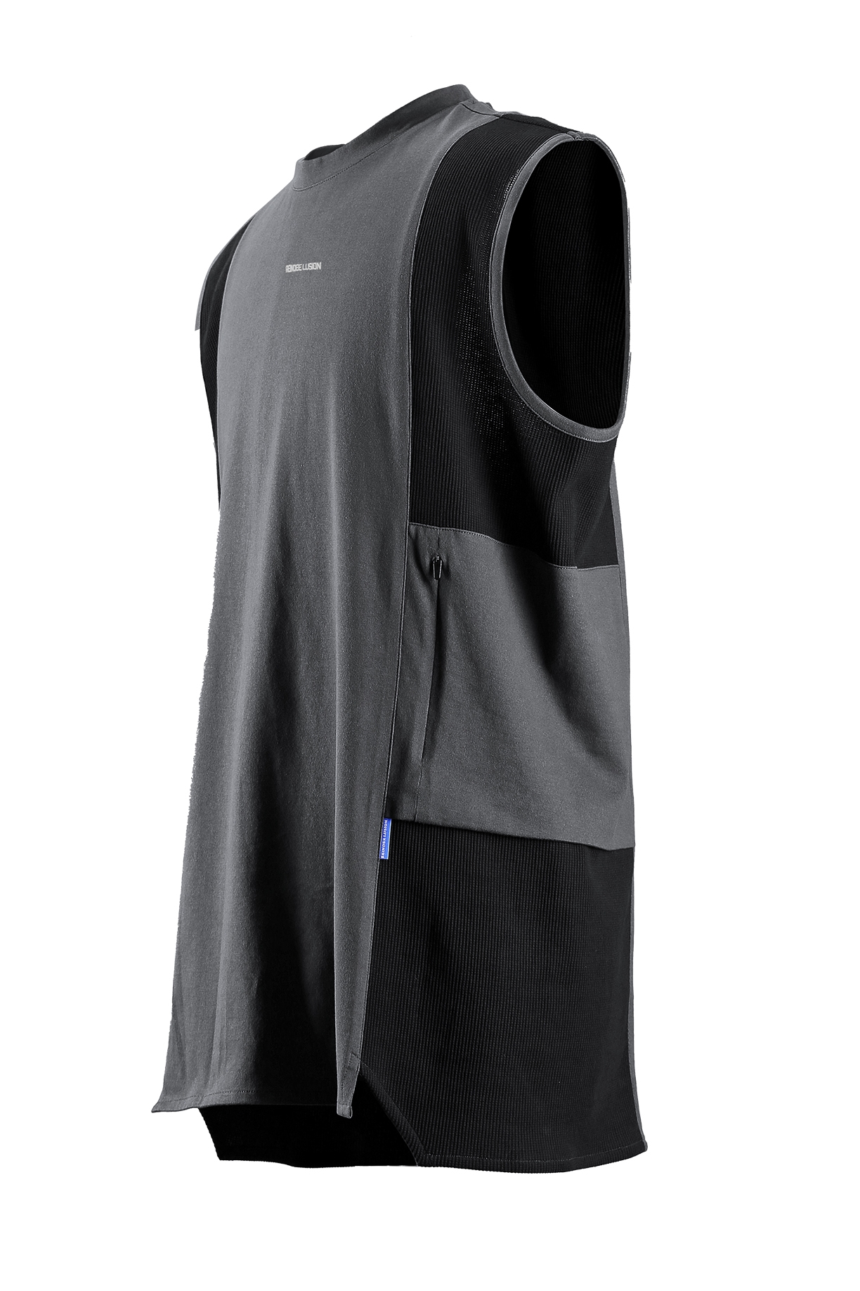 Grey Blue & Pre SaleRL | REINDEELUSION21SS Wolfgang Splicing motion structure Shoulder drop vest easy Sleeveless T