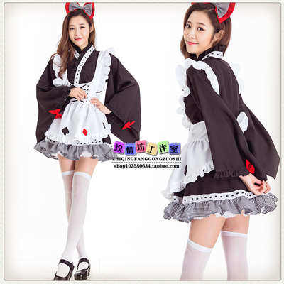 taobao agent The new COS Japanese anime maid, Alice, and the wind maid dress cute, 4 pieces of large sleeve kimonos