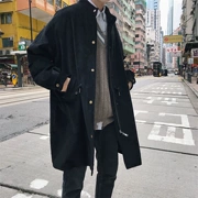 Mùa thu đông 2018 mới áo gió kẻ sọc phiên bản Hàn Quốc của xu hướng quần áo áo khoác học sinh nam dài