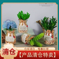 Прозрачная бутылка, настольные искусственные растения, аксессуар