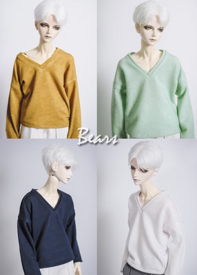 taobao agent ◆ Bears ◆ BJD baby clothes A2.15 million inner V -neck sweater T -shirt 4 color 1/4 & 1/3 & uncle