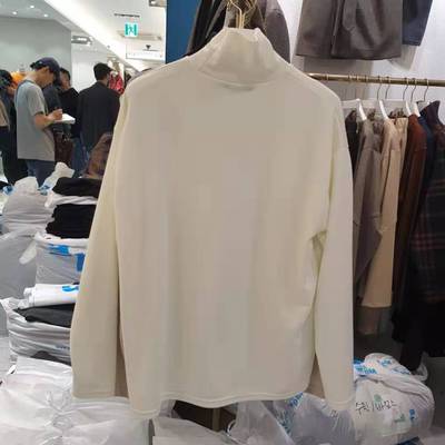 Thu đông 2019 mới Dongdaemun Quần áo nam Hàn Quốc mua áo len cao cổ buông lơi màu rắn thả áo len áo len - Hàng dệt kim