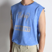 Dongdaemun quần áo nam mua mùa hè mới tie nhuộm vest nam lỏng lẻo không tay áo thun nam cắt vai mồ hôi vest - Lót