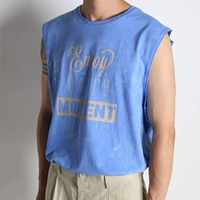 Dongdaemun quần áo nam mua mùa hè mới tie nhuộm vest nam lỏng lẻo không tay áo thun nam cắt vai mồ hôi vest - Lót áo gym