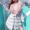 Quần áo cotton trắng sáng bóng mùa đông nữ mới bling sequin lấp lánh lông cổ áo thắt lưng giảm béo fluffy hem - Bông