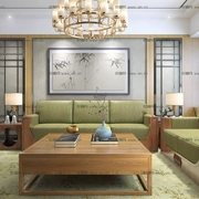 Mới phong cách Trung Quốc mùa đông và mùa hè sofa gỗ rắn hiện đại tươi và đơn giản kết hợp sofa vải tùy chỉnh 373914 - Nội thất văn phòng