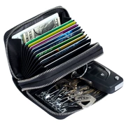 Túi đựng thẻ da đa chức năng Túi đựng thẻ da Túi đựng thẻ chìa khóa bằng da, túi đựng thẻ có thể đặt chìa khóa!