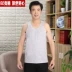 Vest của người đàn ông trung niên và cao tuổi áo vest cotton của nam giới cotton tinh khiết màu đỏ áo vest vải bố cotton rộng rãi - Áo vest Áo vest