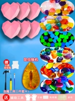 Агат+красочный кристалл+светящийся+янтарный+кошачий глаз+Стоен и симуляция GEM 6 Самоподобный использование Полная доставка Полный набор инструментов