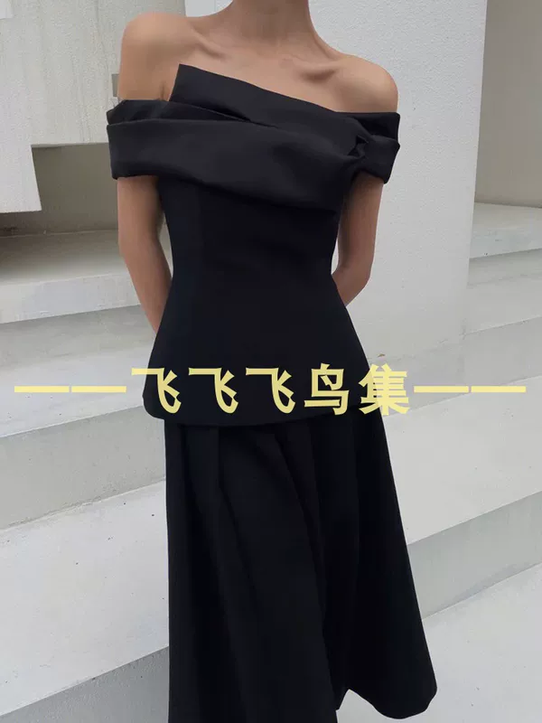 Платье той же коллекции Niche RECTO* Park Min Young, одно плечо, с открытыми плечами, сексуальная элегантная драпированная топ-платье