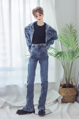 taobao agent [Spot] BJD four -point/ID75 straight slit jeans