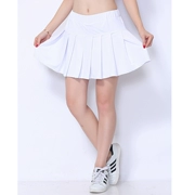 Jinguan mới Hàn Quốc lụa trắng nhóm quần vợt váy váy chống ánh sáng của phụ nữ thể thao váy vuông quần khiêu vũ