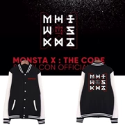 Monsta x album THE CODE buổi hòa nhạc xung quanh cùng một phần của áo khoác quần áo bài hát cộng với áo len đồng phục bóng chày nhung - Thể thao sau