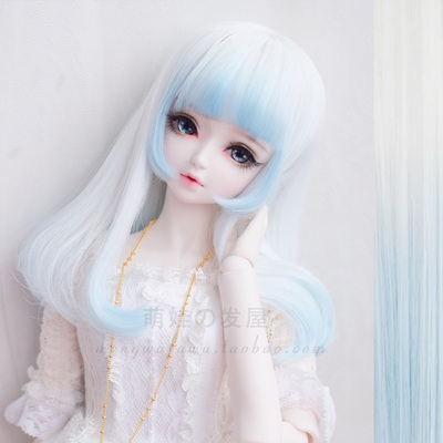 taobao agent BJD doll wigs 4 points 3 points, small cloth giant baby SD DD high -temperature silk, segmentation air bangs short color gradient