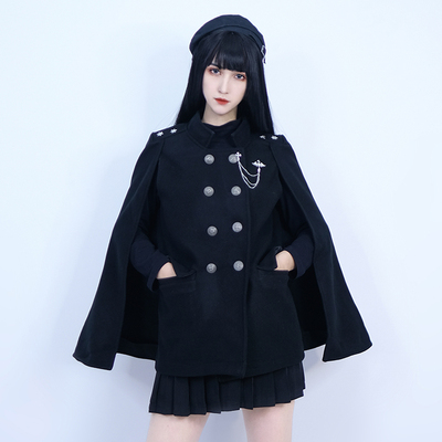 taobao agent Demi-season woolen jacket, black trench coat