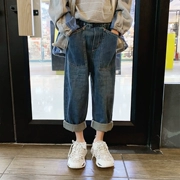 Quần áo trẻ em Kevin 2019 mùa thu mới cho bé trai lớn thời trang quần jeans ống rộng - Quần jean