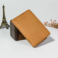 Của phụ nữ Coin Purse Du Lịch Ví Nhỏ Da của Nam Giới Ngoài Trời Gói Thẻ Thể Thao Gói Thẻ Thẻ Set Crazy Horse Leather Wallet ví chanel