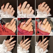 Nhật Bản và Hàn Quốc mạng người thủy triều đỏ tăng nhẫn vàng nữ gió lạnh cá tính học sinh ngón trỏ nhẫn Hàn Quốc nhẫn đơn giản
