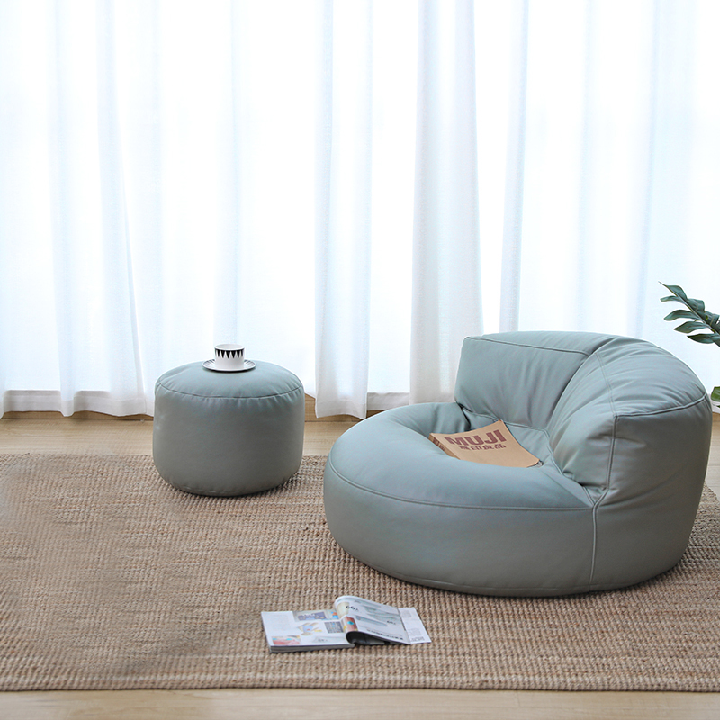 Matcha Green Half Moon Sofa + Round StoolNorthern Europe Lazy sofa balcony Lie down Tatami bedroom lovely originality small-scale Single person Technology cloth Internet celebrity Bean bag