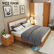 Nội thất phòng ngủ thiết lập kết hợp phòng ngủ thứ hai phòng ngủ 1,5 1,8 mét giường đôi thiết lập giường tủ quần áo ba hoặc năm bộ