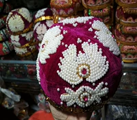 Новый Синьцзян Уйгур ручной ручной бусин для бусинки цветочный шляпа Женская шляпа шляпа для цветов бесплатно бесплатное шоу