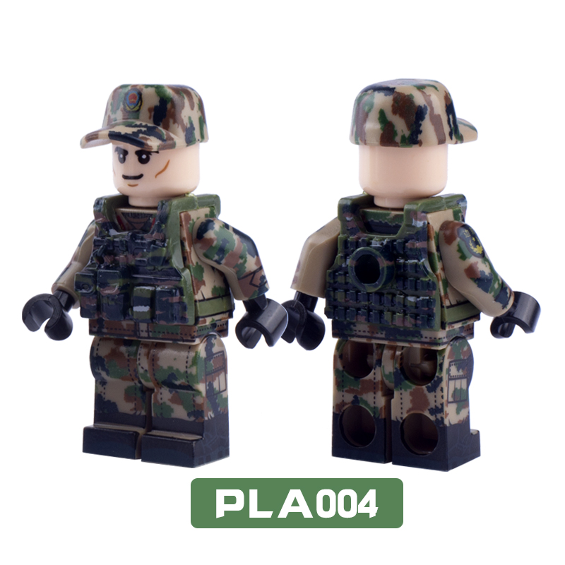 PLA004MOC Compatible with LEGO military Man Chindia  border Commandos China liberation army India rank-and-file soldiers Building blocks Toys
