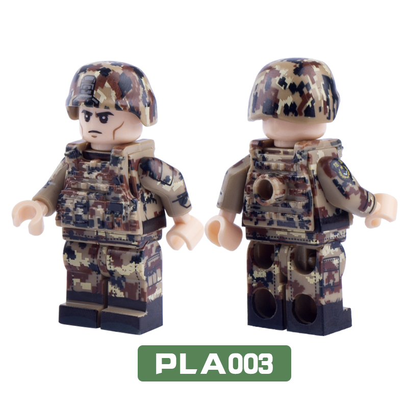PLA003MOC Compatible with LEGO military Man Chindia  border Commandos China liberation army India rank-and-file soldiers Building blocks Toys