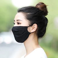 Шелковая большая черная летняя тонкая дышащая медицинская маска для взрослых