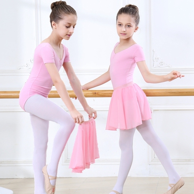 春夏短袖儿童考级舞蹈服女练功服短裙套装 商品反馈