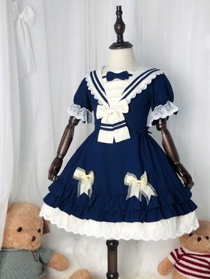taobao agent Children's navy Japanese dress for princess, Lolita style