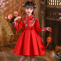 Ханьфу, утепленный пуховик, зимнее ципао, детский зимний наряд маленькой принцессы, китайский стиль