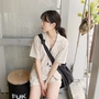 Mùa hè Hàn Quốc phong cách chic lỏng mỏng ngắn tay phù hợp với áo khoác khí hoang dã ba nút cardigan áo sơ mi giản dị phụ nữ áo khoác nữ hot trend 2021áo khoác thun nữ