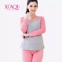 Xia Qi Yun Xiang phụ nữ mang thai mùa thu quần phù hợp với tháng quần áo đồ ngủ cho con bú điều dưỡng bông áo len dọc mở dịch vụ nhà quần áo bầu đẹp