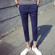Tám quần nam hoang dã quần nam mỏng của Hàn Quốc phiên bản của xu hướng của quần vải quần âu sinh viên Slim chân 8 quần