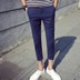 Tám quần nam hoang dã quần nam mỏng của Hàn Quốc phiên bản của xu hướng của quần vải quần âu sinh viên Slim chân 8 quần Quần tây thường
