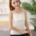 Camisole nữ đoạn ngắn chạm đáy mùa hè phương thức trắng chuyên nghiệp phụ nữ bên trong mặc một chiếc áo mỏng màu đen hàng đầu - Áo ba lỗ áo kiểu trung niên Áo ba lỗ