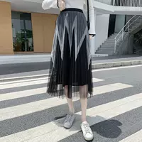 Демисезонная универсальная дизайнерская юбка в складку, длинная поясная сумка, 2020 года, тренд сезона, высокая талия, средней длины