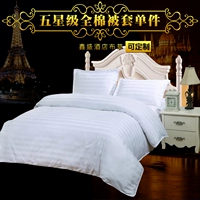 Khách sạn khách sạn năm sao bộ đồ giường cotton trắng satin satin jacquard 100% cotton quilt đơn mảnh chăn cotton