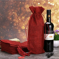 Подарочная сумка для бутылочки для бутылок с шампанским слепые карманные бутылки вина, сумка для пыли, красное вино льняное сумка для вина набор бутылок