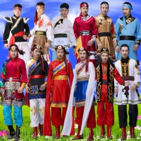 Тибетская танцевальная спектакля тибетская этническая тибетская одежда мужчина виктория сцены монгольская одежда для выступления взрослые