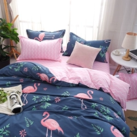 Ins flamingo bốn mảnh đơn giản giường 1.8 m sheets 4 ký túc xá sinh viên 1.2 quilt ba mảnh gối chăn