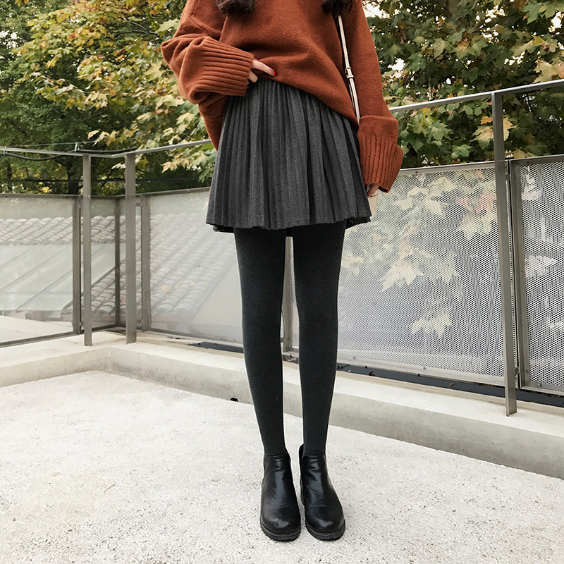 9212# 毛呢百褶短裙女冬季韩版百搭高腰显瘦呢子半身裙a字裙裤