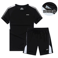 Летний быстросохнущий детский спортивный костюм, футболка с коротким рукавом для тренировок для отдыха, одежда для спортзала, для бега, свободный крой, большой размер