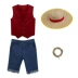 Truyện tranh One Piece phiên bản trực tiếp cos phù hợp với Luffy cùng phong cách áo vest mũ rơm phim và truyền hình anime cosplay phù hợp với còn hàng boa hancock halloween Cosplay one piece