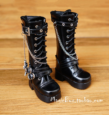 taobao agent BJD SD baby with shoes and boots uncle 1/3 minutes 4 points, a cross -boot boots, black and white (2 color)