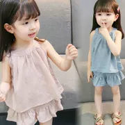Quần áo trẻ em nữ phù hợp với trẻ sơ sinh nữ quần áo trẻ sơ sinh nước ngoài mùa hè Phiên bản Hàn Quốc của thời trang mùa hè trẻ em hai mảnh - Phù hợp với trẻ em